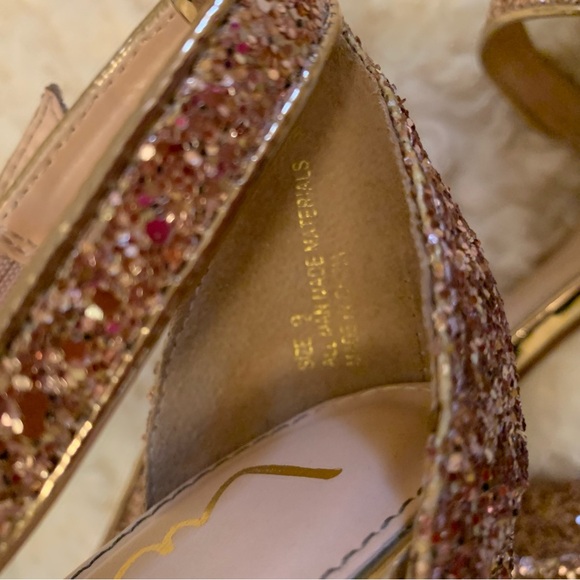 Lulus Rose Gold Glitter Ankle Strap Heels - Picture 10 of 12